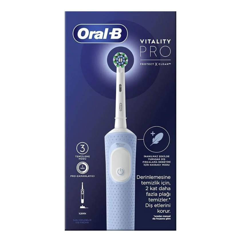 Oral B Vitality Pro Mavi Şarj Edilebilir Diş Fırçası