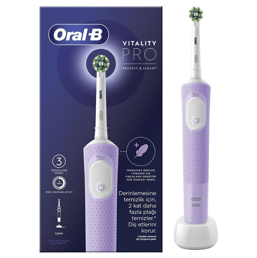 BRAUN ORAL-B D103 VITALITY PRO CROSS ACTION ŞARJLI DİŞ FIRÇASI (LİLA)