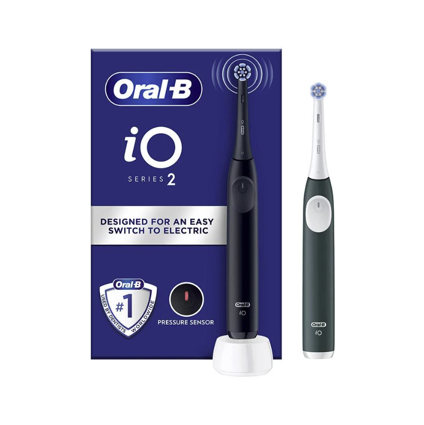 Oral B iO 2 Serisi Şarjlı Diş Fırçası 2'li Avantaj Paketi -Siyah/Yeşil