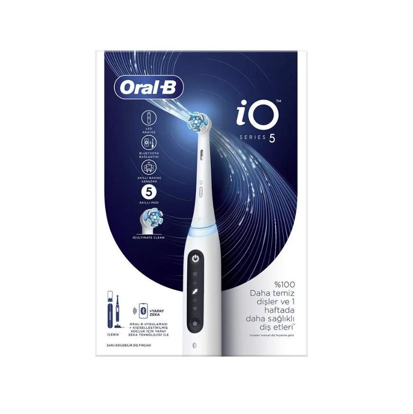 Oral B İO 5 Serisi Şarjlı Diş Fırçası Beyaz + Seyahat Kabı