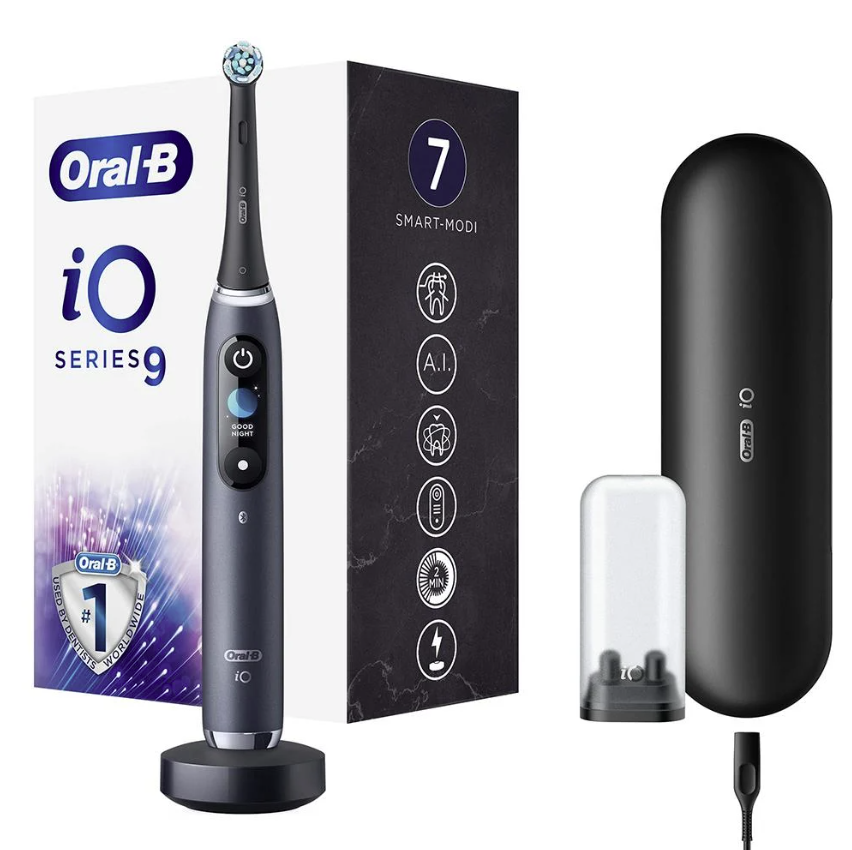 Oral B IO 9 Serisi Şarjlı Diş Fırçası Siyah + Seyahat Kabı + Manyetik Şarj Cihazı